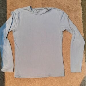 Women's Small Light Blue Crew Neck Long-sleeved T-Shirt